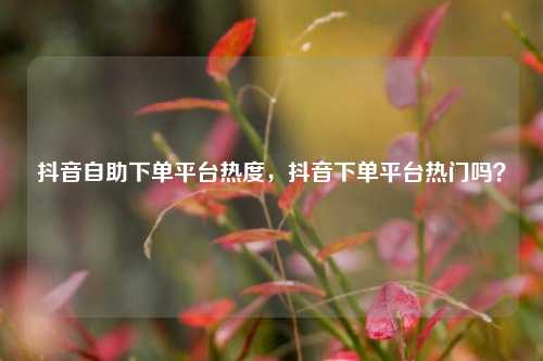 抖音自助下单平台热度，抖音下单平台热门吗？
